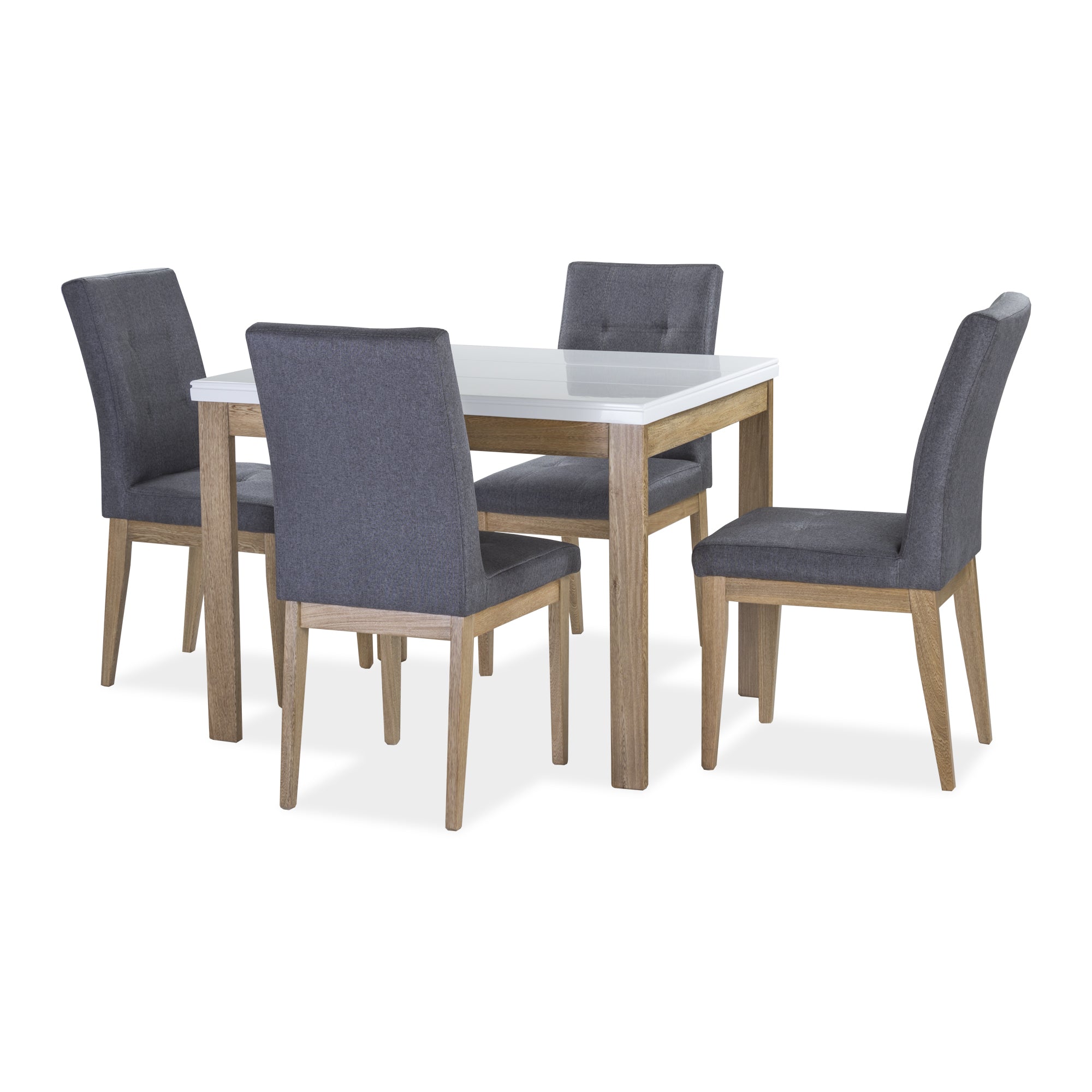 Comedor 4 Ptos Kepler Gris Humo/Nat Bcm